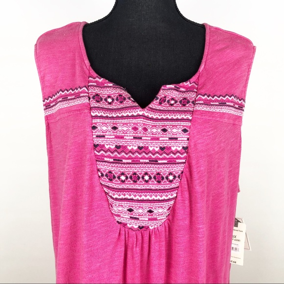 Terra & Sky | Pink Sleeveless Shirt | 2X - Picture 2 of 5